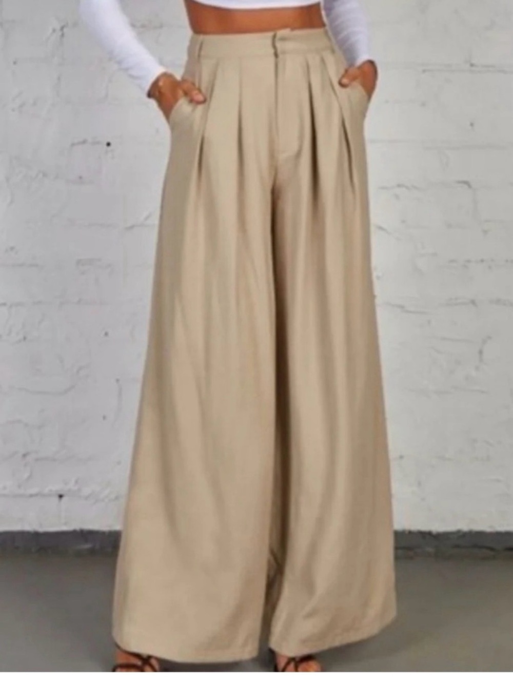 SNDYS Size 6 The Hills Pant Cream Khaki Tan